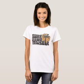 Retro Surf Sand Sunsets Palm Tree Beach Vibes T-Shirt (Vorne ganz)