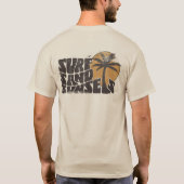 Retro Surf Sand Sunsets Palm Tree Beach Vibes T-Shirt (Rückseite)