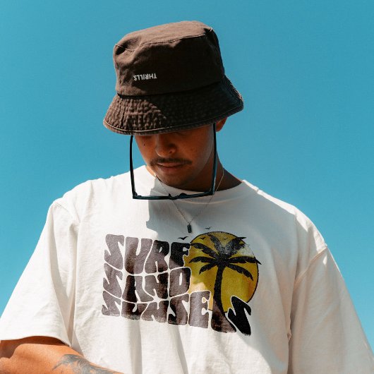 Retro Surf Sand Sunsets Palm Tree Beach Vibes T-Shirt