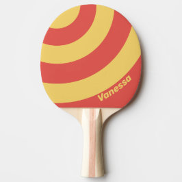 Retro-Surf-Sonnenuntergang Drei-Kreis-Streifen mit Tischtennis Schläger