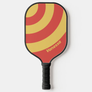 Retro Surf Sonnenuntergang Drei Kreise Streifen mi Pickleball Schläger