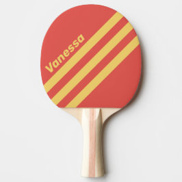 Retro-Surf-Sonnenuntergang Dreieckige Streifen mit Tischtennis Schläger