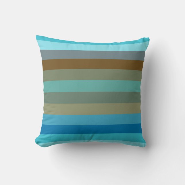 Retro Surf Stripe 1970s Beach Rainbow   Kissen (Vorderseite)