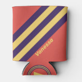 Retro Surf Sunset Stripes with Name Dosenkühler (Vorderseite)