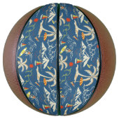 Retro Surf Tropical Pattern Basketball (Vertikal)