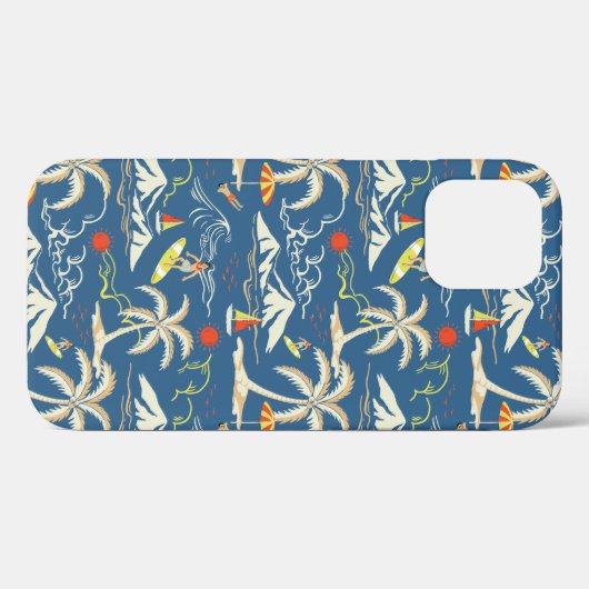 Retro Surf Tropical Pattern Case-Mate iPhone Hülle (Rückseite (Horizontal))