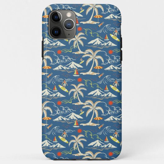 Retro Surf Tropical Pattern Case-Mate iPhone Hülle (Rückseite)
