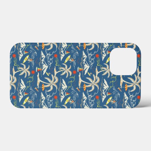 Retro Surf Tropical Pattern Case-Mate iPhone Hülle (Rückseite (Horizontal))