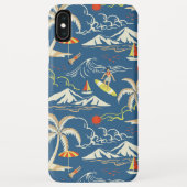 Retro Surf Tropical Pattern Case-Mate iPhone Hülle (Rückseite)
