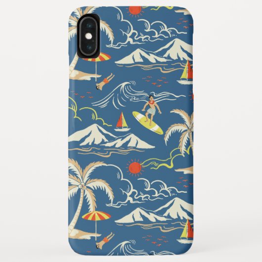 Retro Surf Tropical Pattern Case-Mate iPhone Hülle (Rückseite)