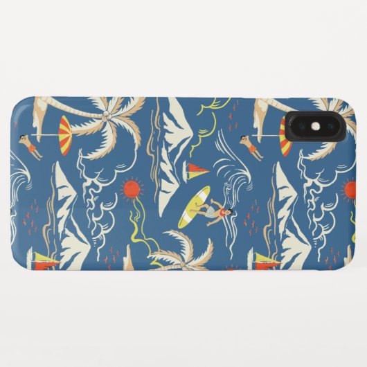 Retro Surf Tropical Pattern Case-Mate iPhone Hülle (Rückseite (Horizontal))