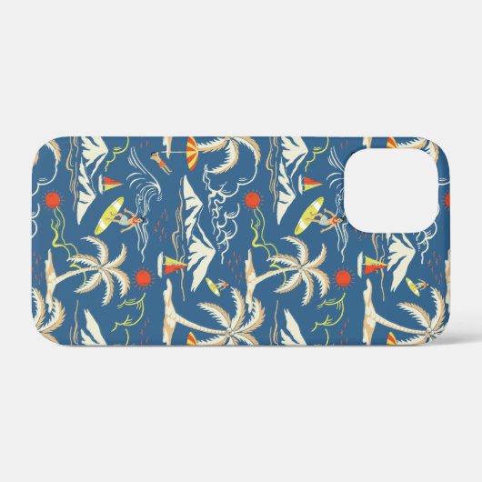 Retro Surf Tropical Pattern Case-Mate iPhone Hülle (Rückseite (Horizontal))