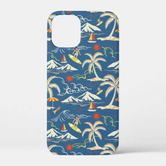 Retro Surf Tropical Pattern Case-Mate iPhone Hülle (Rückseite)