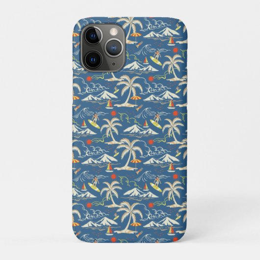 Retro Surf Tropical Pattern Case-Mate iPhone Hülle (Rückseite)