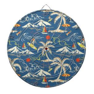 Retro Surf Tropical Pattern Dartscheibe