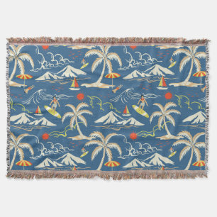 Retro Surf Tropical Pattern Decke