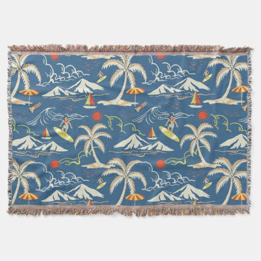 Retro Surf Tropical Pattern Decke (Vorderseite)