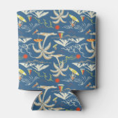 Retro Surf Tropical Pattern Dosenkühler (Rückseite)