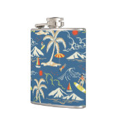 Retro Surf Tropical Pattern Flachmann (Links)