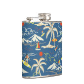 Retro Surf Tropical Pattern Flachmann (Rechts)