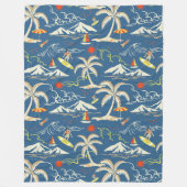 Retro Surf Tropical Pattern Fleecedecke (Vorderseite)