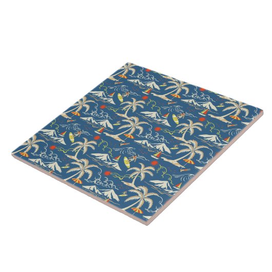 Retro Surf Tropical Pattern Fliese (Seite)