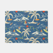 Retro Surf Tropical Pattern Fußmatte (Vorderseite)