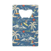 Retro Surf Tropical Pattern Geldbeutel Flaschenöffner (Rückseite)