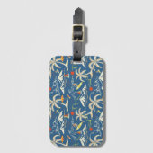 Retro Surf Tropical Pattern Gepäckanhänger (Vorderseite Vertikal)