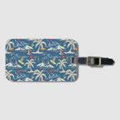 Retro Surf Tropical Pattern Gepäckanhänger (Vorderseite (Horizontal))