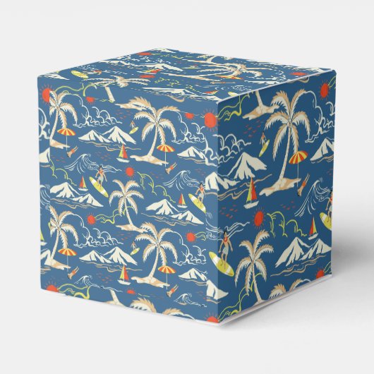 Retro Surf Tropical Pattern Geschenkschachtel (Rückseite)