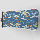 Retro Surf Tropical Pattern Golf Headcover (Vorderseite)