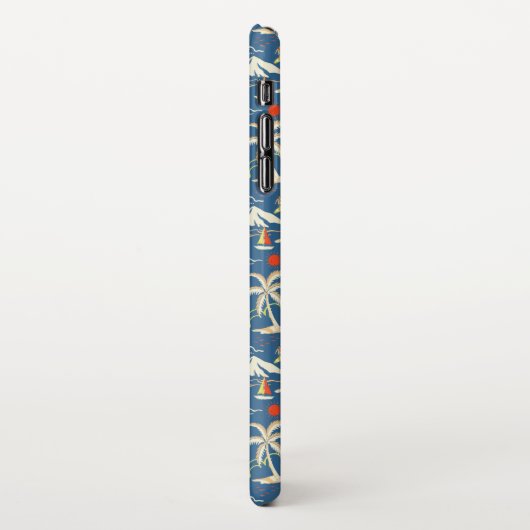 Retro Surf Tropical Pattern iPhone Hülle (Linke Seite)