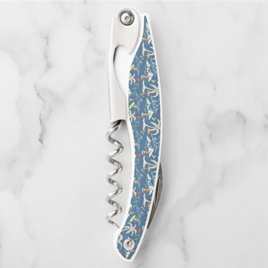 Retro Surf Tropical Pattern Kellnermesser (Vorderseite)