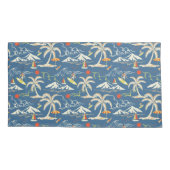 Retro Surf Tropical Pattern Kissenbezug (Rückseite)