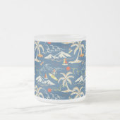 Retro Surf Tropical Pattern Mattglastasse (Mittel)