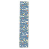 Retro Surf Tropical Pattern Mittelgroßer Tischläufer (Vorderseite)