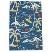 Retro Surf Tropical Pattern Mittlere Geschenktüte (Vorderseite)