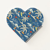 Retro Surf Tropical Pattern Notizblock (Rückseite)