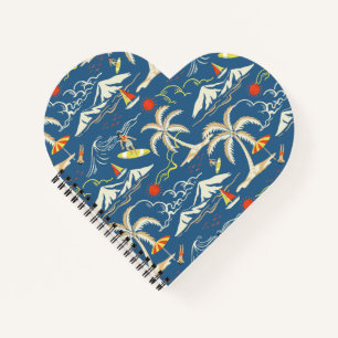 Retro Surf Tropical Pattern Notizblock