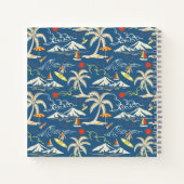 Retro Surf Tropical Pattern Notizblock (Rückseite)