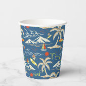 Retro Surf Tropical Pattern Pappbecher (Vorderseite)