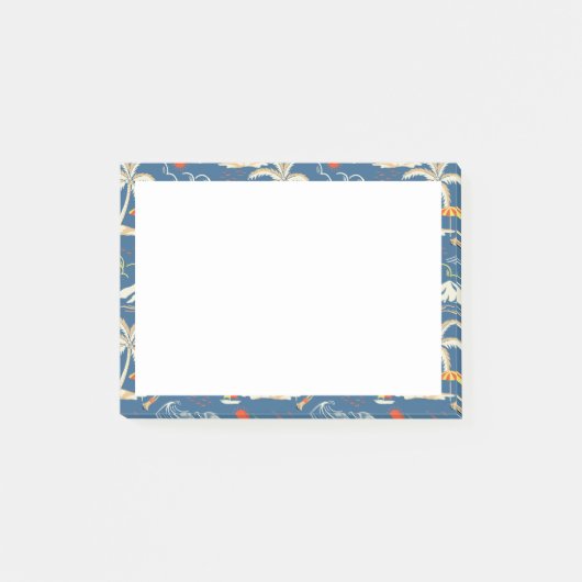 Retro Surf Tropical Pattern Post-it Klebezettel (Vorderseite)