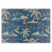 Retro Surf Tropical Pattern Schneidebrett (Vorderseite)