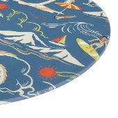 Retro Surf Tropical Pattern Schneidebrett (Ecke)