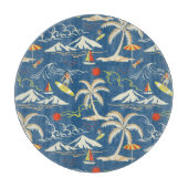 Retro Surf Tropical Pattern Schneidebrett (Vorderseite)