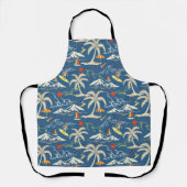 Retro Surf Tropical Pattern Schürze (Vorderseite)