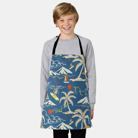 Retro Surf Tropical Pattern Schürze (Getragen)