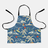 Retro Surf Tropical Pattern Schürze (Vorderseite)
