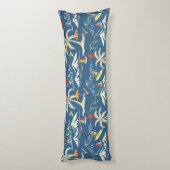 Retro Surf Tropical Pattern Seitenschläferkissen (Rückseite (Vertikal))